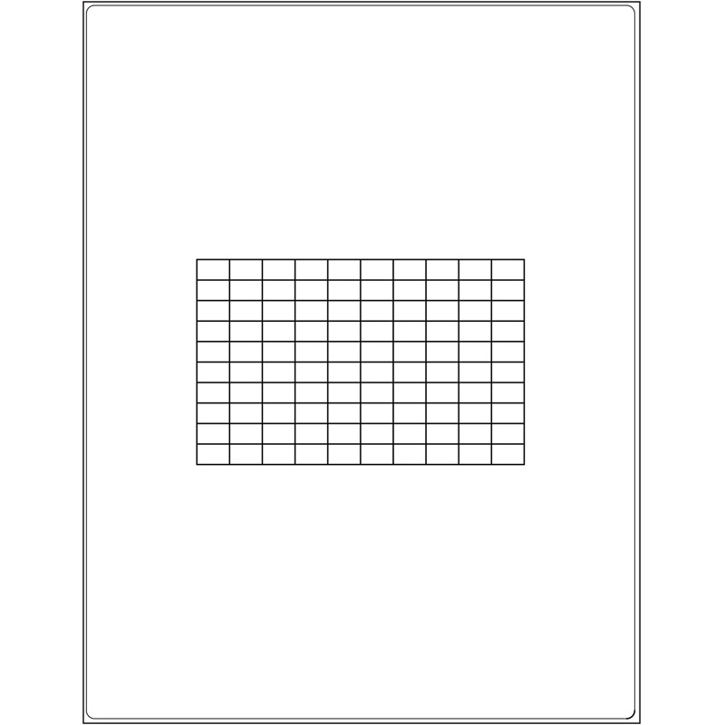 Sheet layout: a block of small rectangular labels