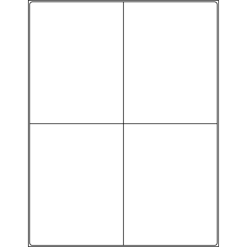 Sheet layout: four large rectangular labels per sheet