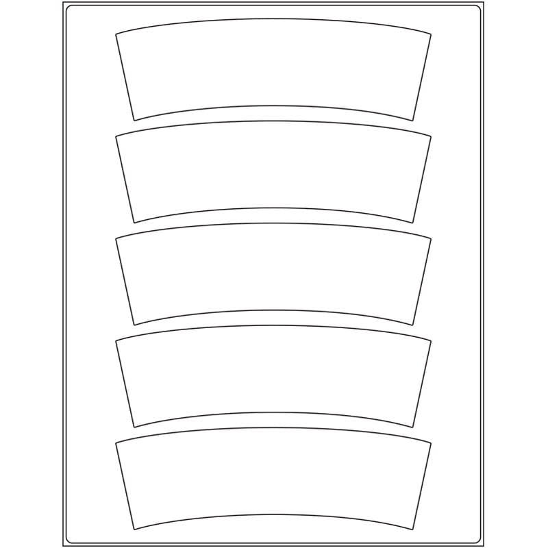 6.3676'' x 2.0651'' arc (5 per sheet), LA-6320-005