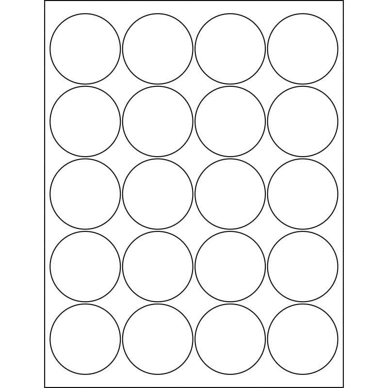 2” circle/round (20 per sheet), LC-0200-020