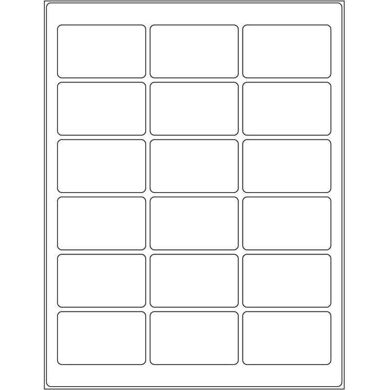 2.5'' x 1.50'' rectangle (18 per sheet), LR-2515-018