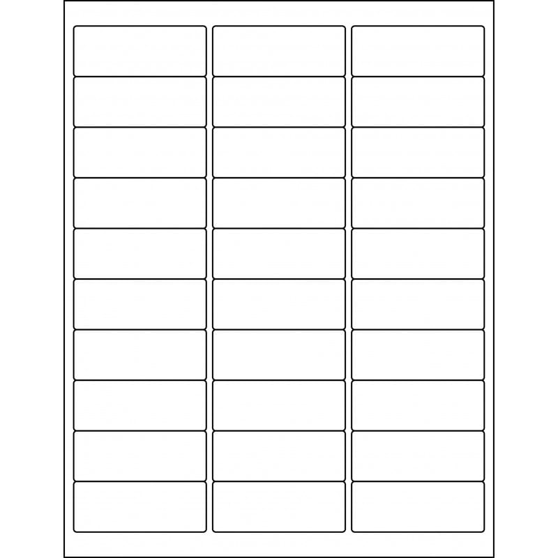 2.625” x 1.0” rectangle (30 per sheet), LR-2610-030