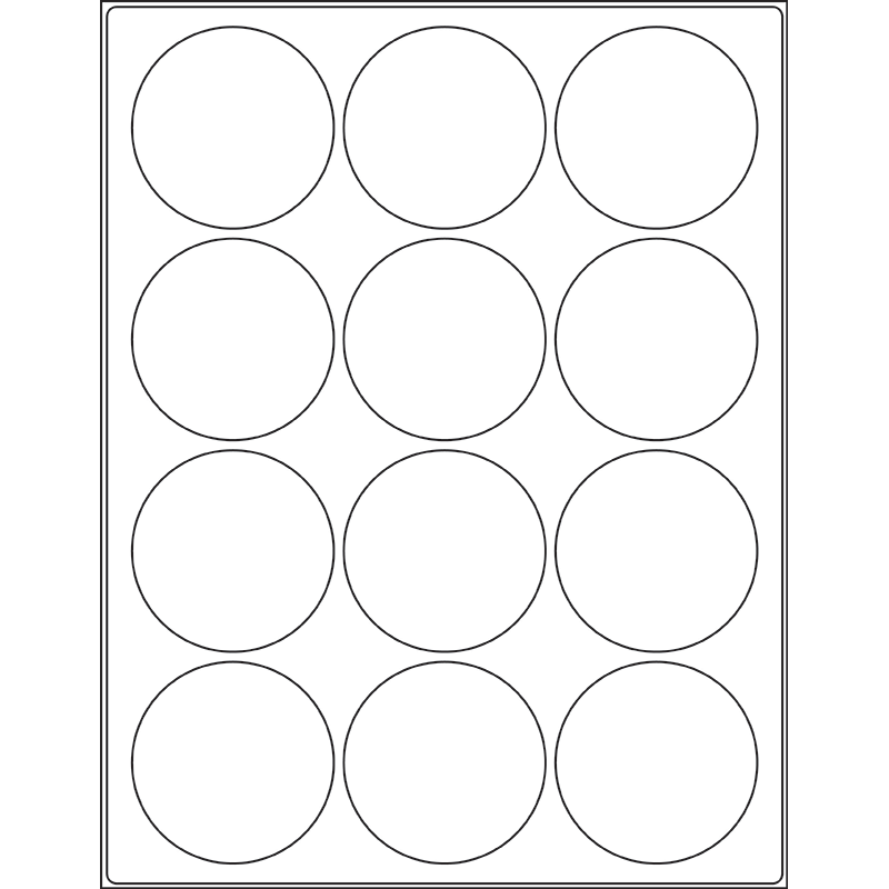2.5” circle (12up) DIY FREEZER-Grade/Durable Sheet Labels ...