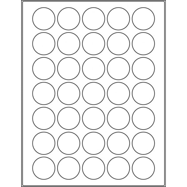 1.3189” circle (35up) DIY FREEZER-Grade/Durable Sheet Labels, LC-0131-035