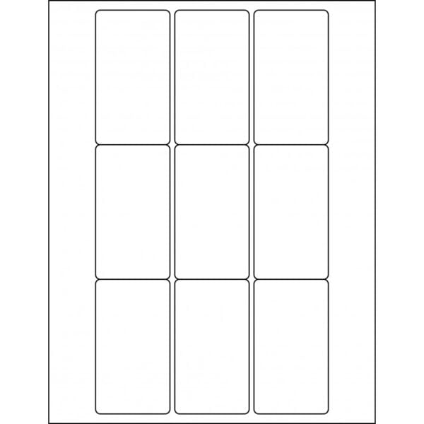 1.9375” x 3.5” (9up) DIY FREEZER-Grade/Durable Sheet Labels, LR-1935-009