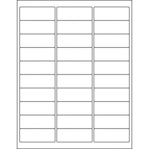 2.625” x 1.0” (30up) DIY FREEZER-Grade/Durable Sheet Labels, LR-2610-030